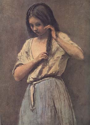 Jean Baptiste Camille  Corot Jeune fille a sa toilette (mk11)